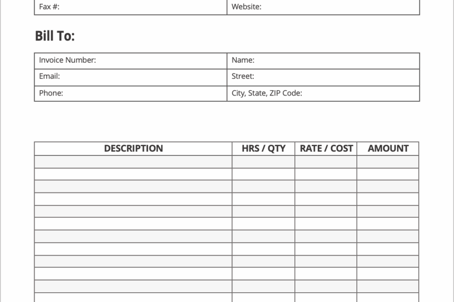 Free Printable Invoice Template PDF WORD EXCEL