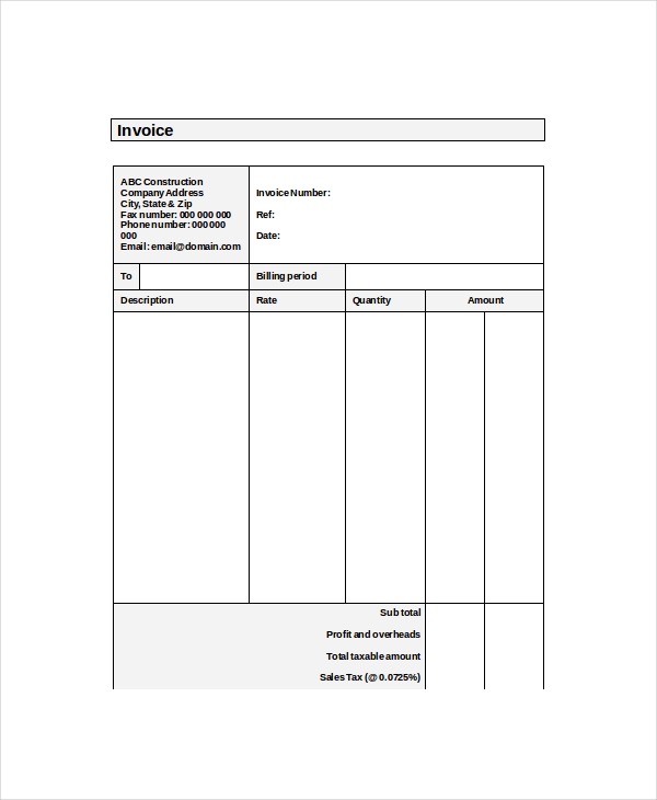 Free Printable Invoice Template Self Employed Printable Templates