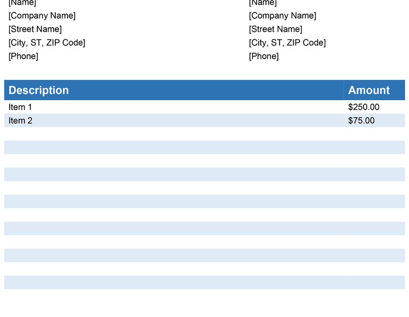 Free Printable Invoice Template Word