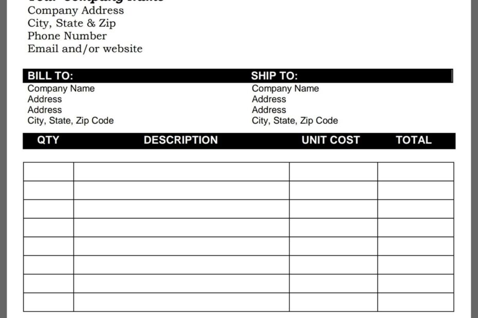 Free Printable Invoice Templates