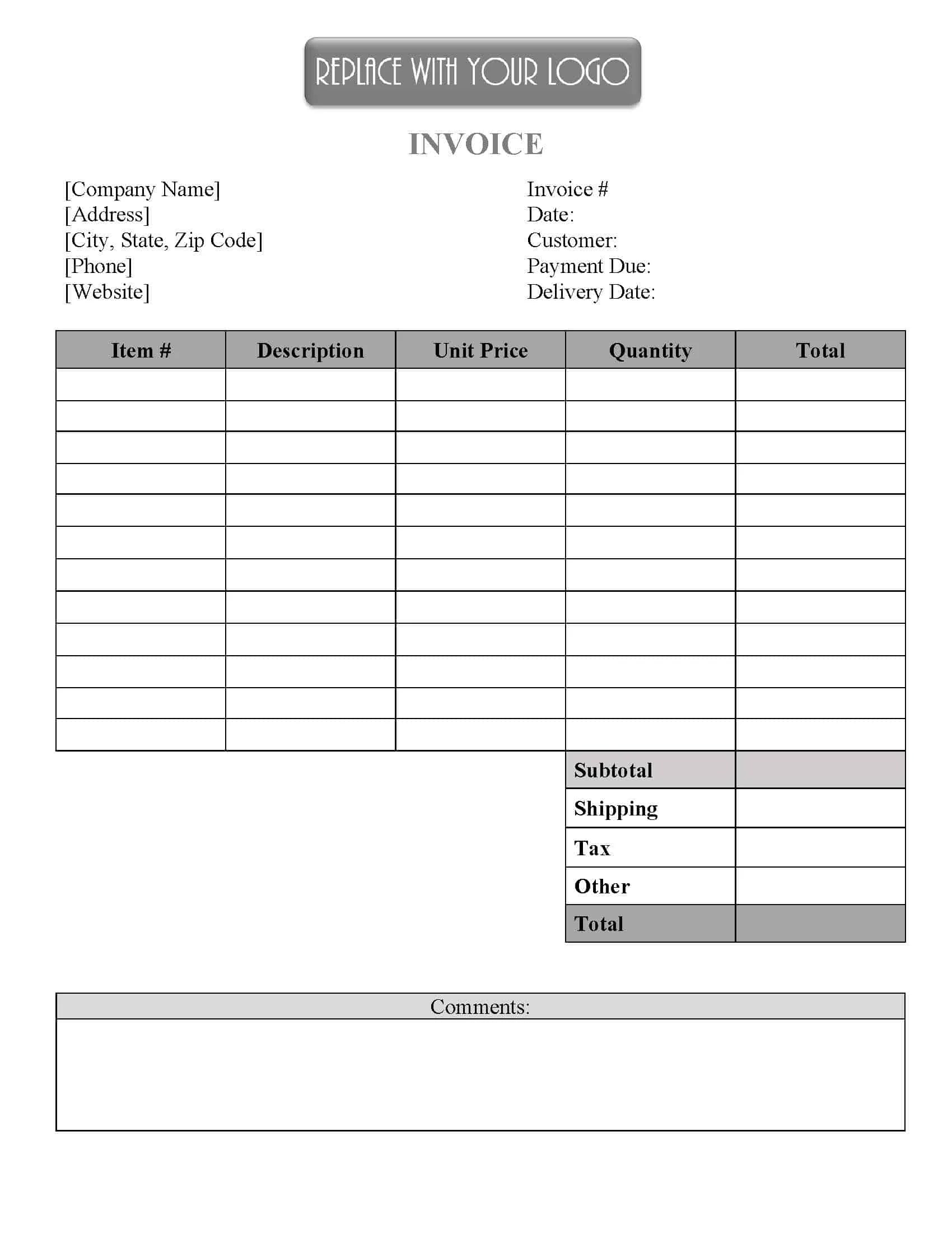 Free Printable Invoices Printable Templates Free Printable Invoices Printable Templates