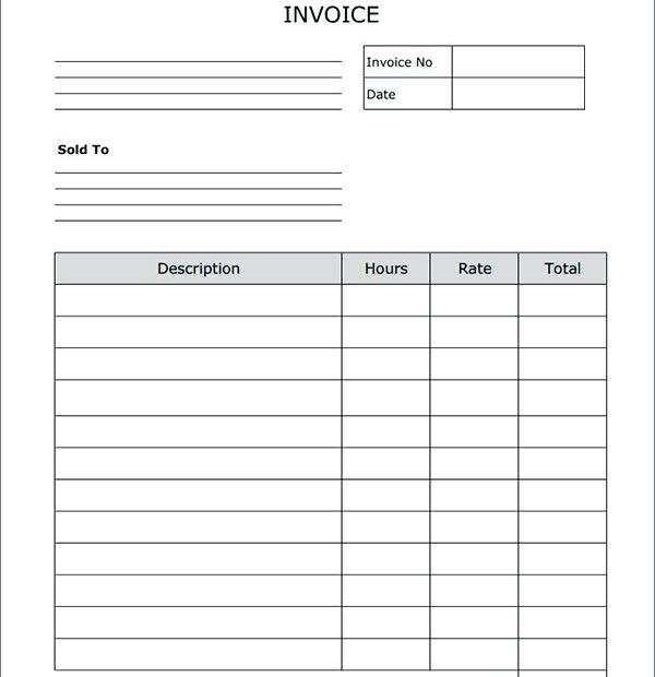 Free Printable Labor Invoice