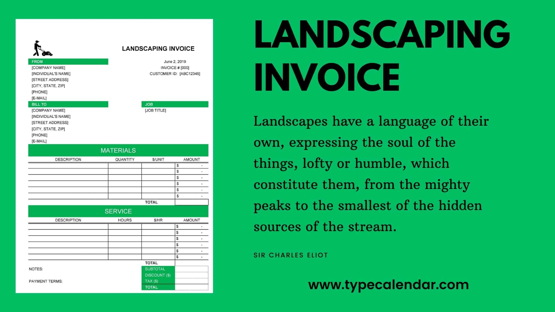 Free Printable Landscaping Invoice Templates PDF Word With Examples 