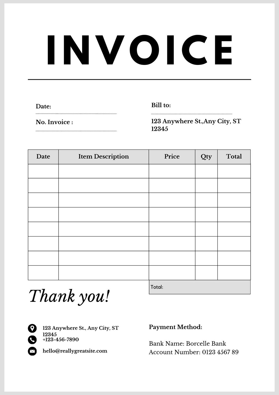 Free Printable Professional Invoice Templates To Customize Canva 