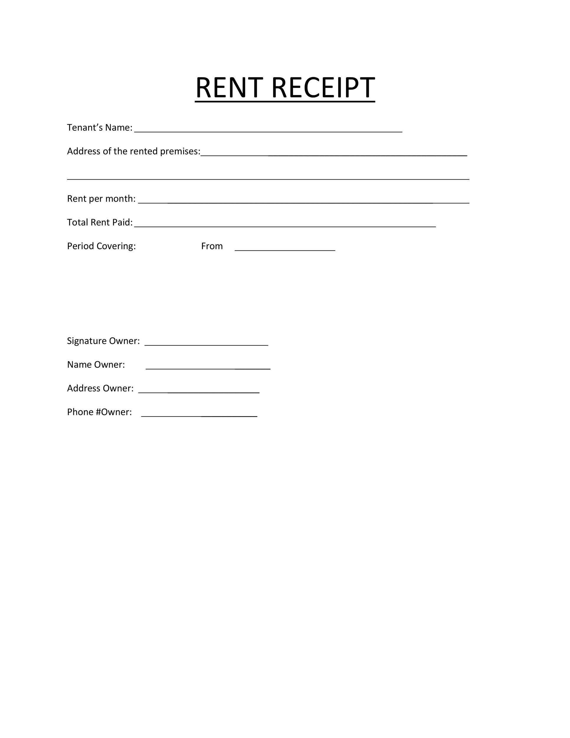 Free Printable Rent Receipt Free Printable