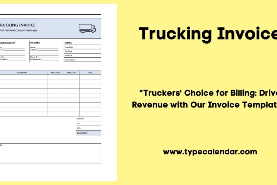 Free Printable Trucking Invoice Templates Excel Sample