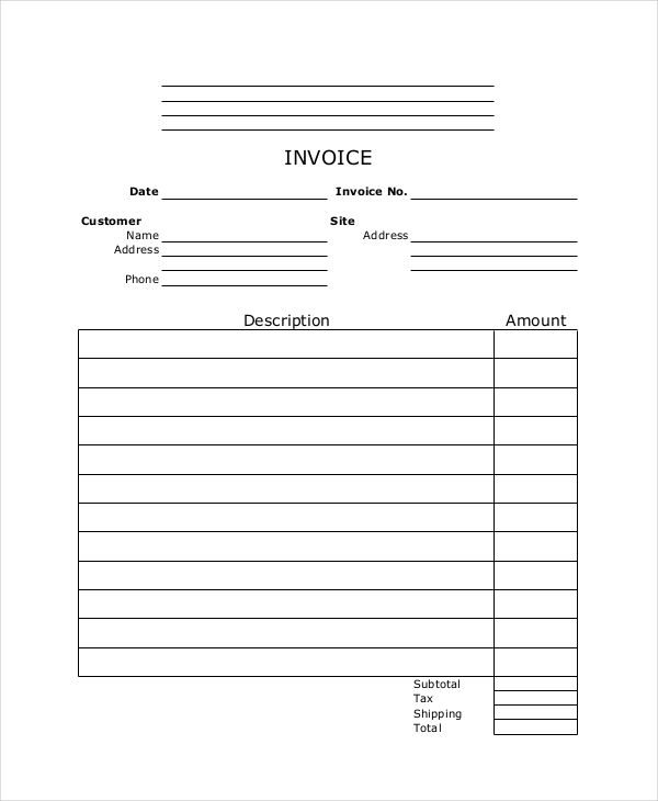 Free Printable Work Invoice Template Templates Printable