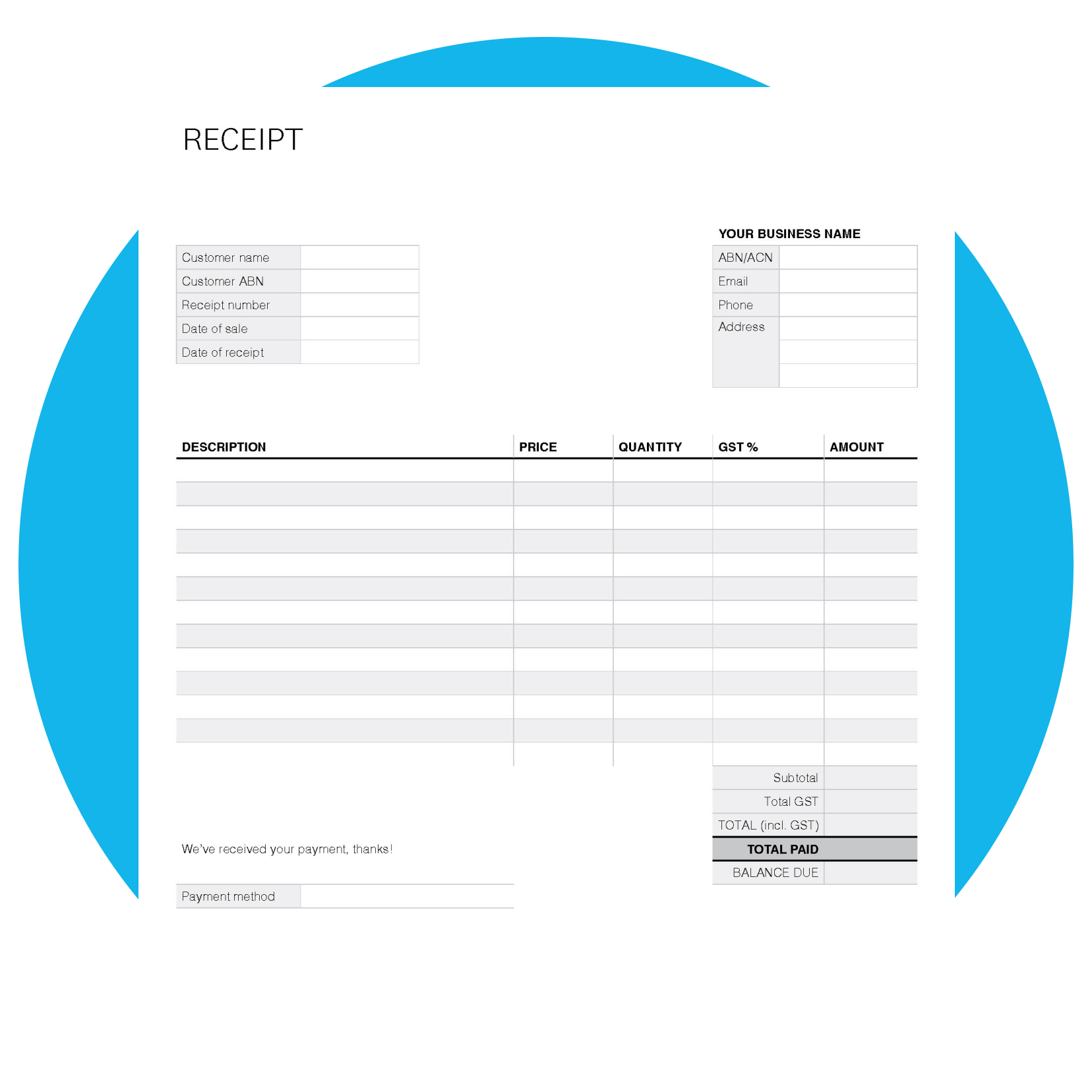 Free Receipt Template Xero AU Free Receipt Template Xero AU
