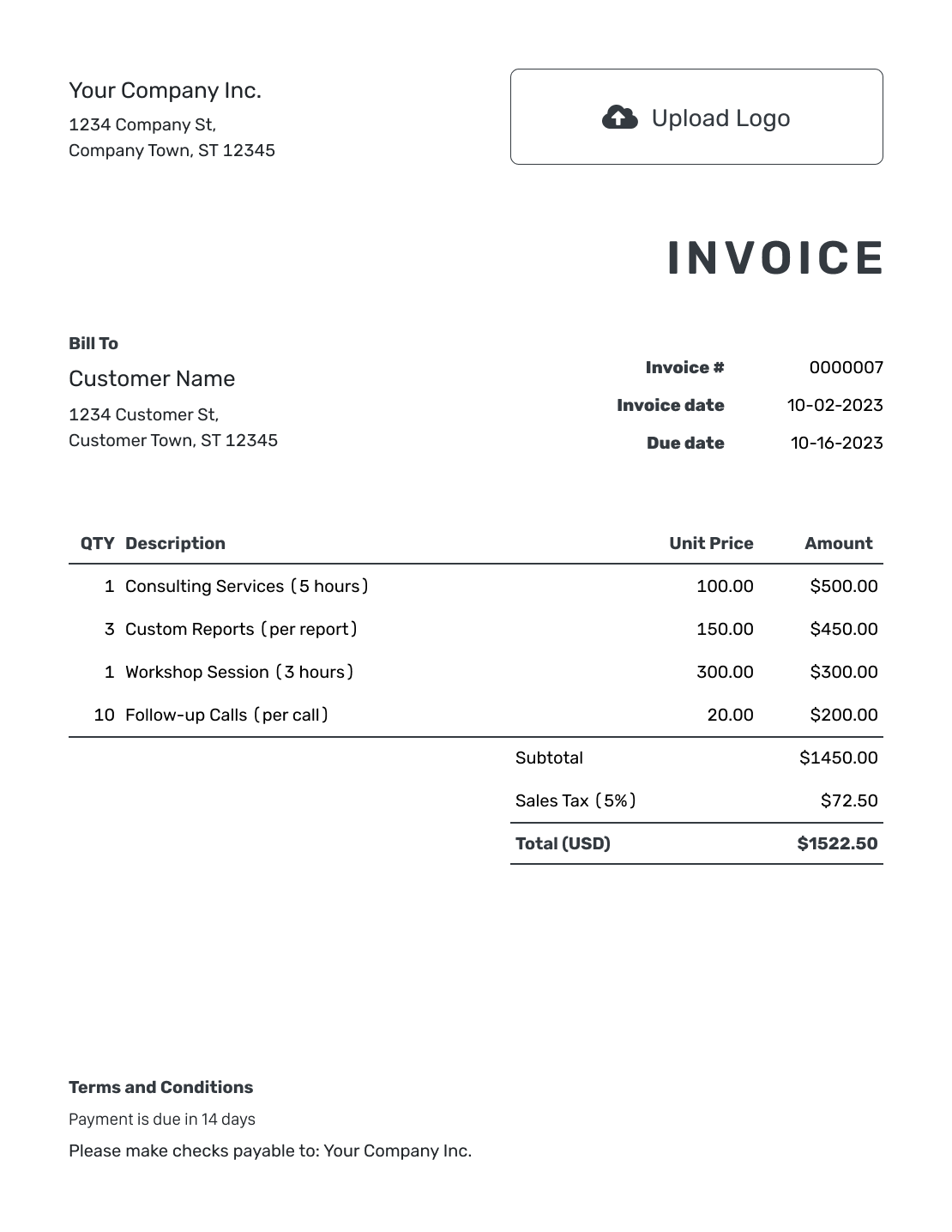 Free Self Employed Invoice Template Docelf