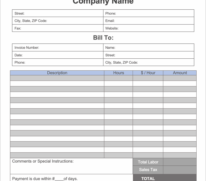 Free Service Invoice Templates PDF WORD EXCEL