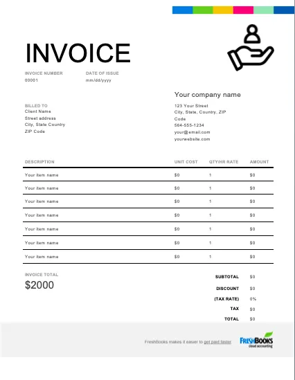 Free Services Rendered Invoice Template Download Now FreshBooks