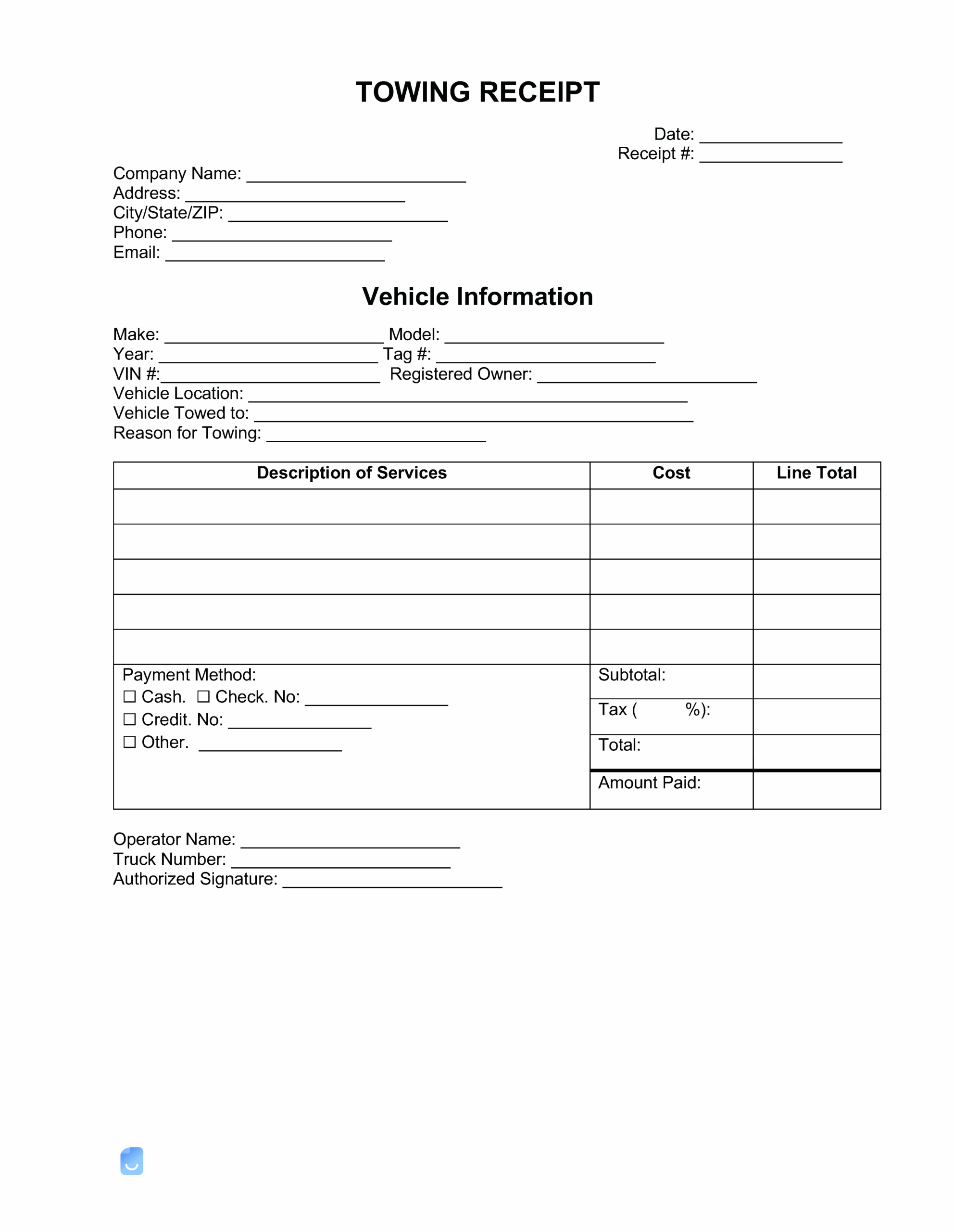 Free Towing Invoice Template Invoice