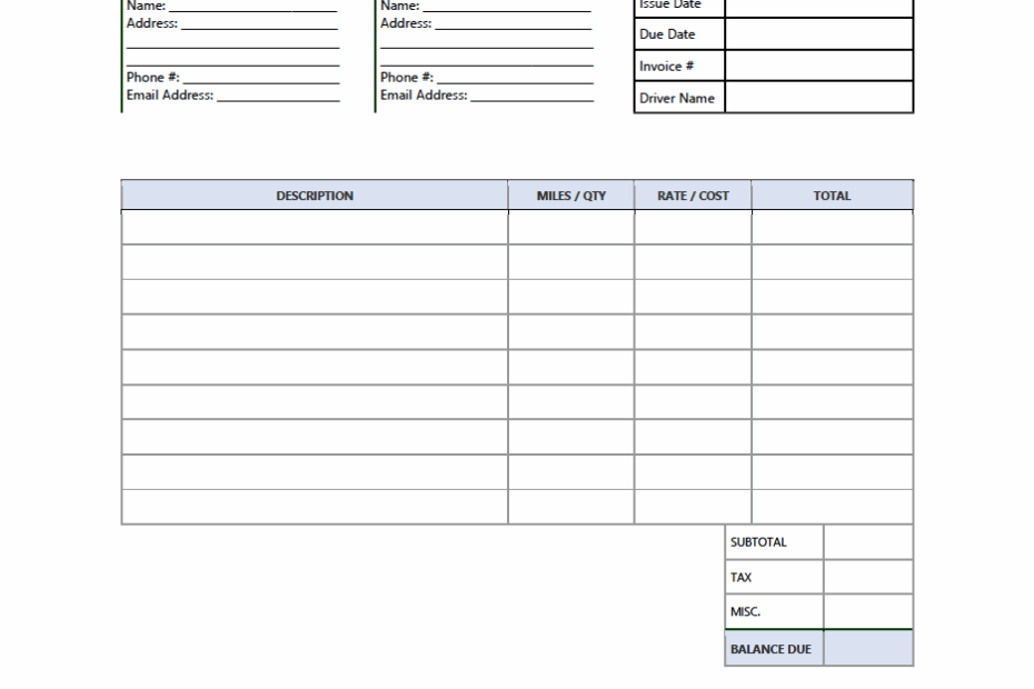 Free Trucking Invoice Template PDF WORD EXCEL