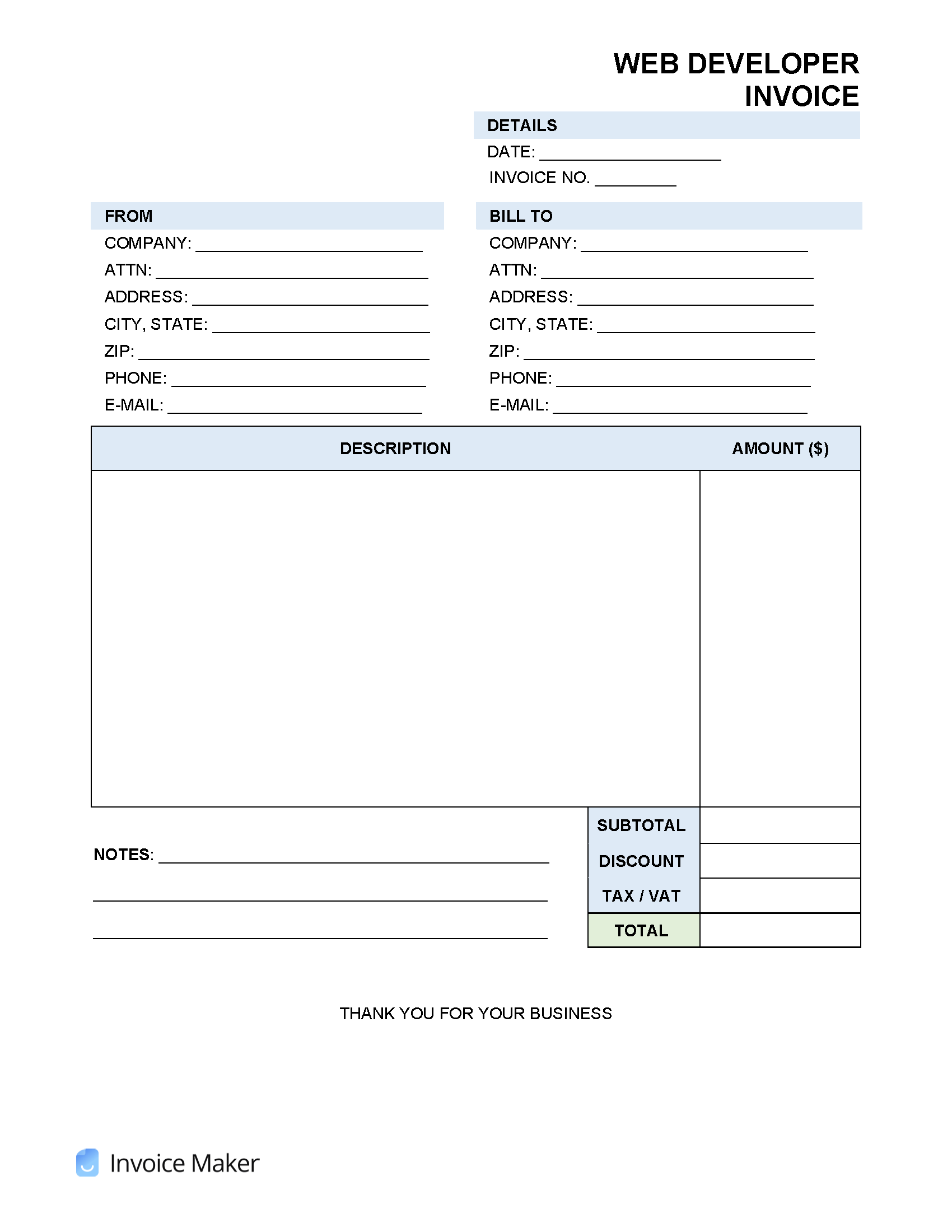 Independent Contractor 1099 Invoice Template Invoice Maker