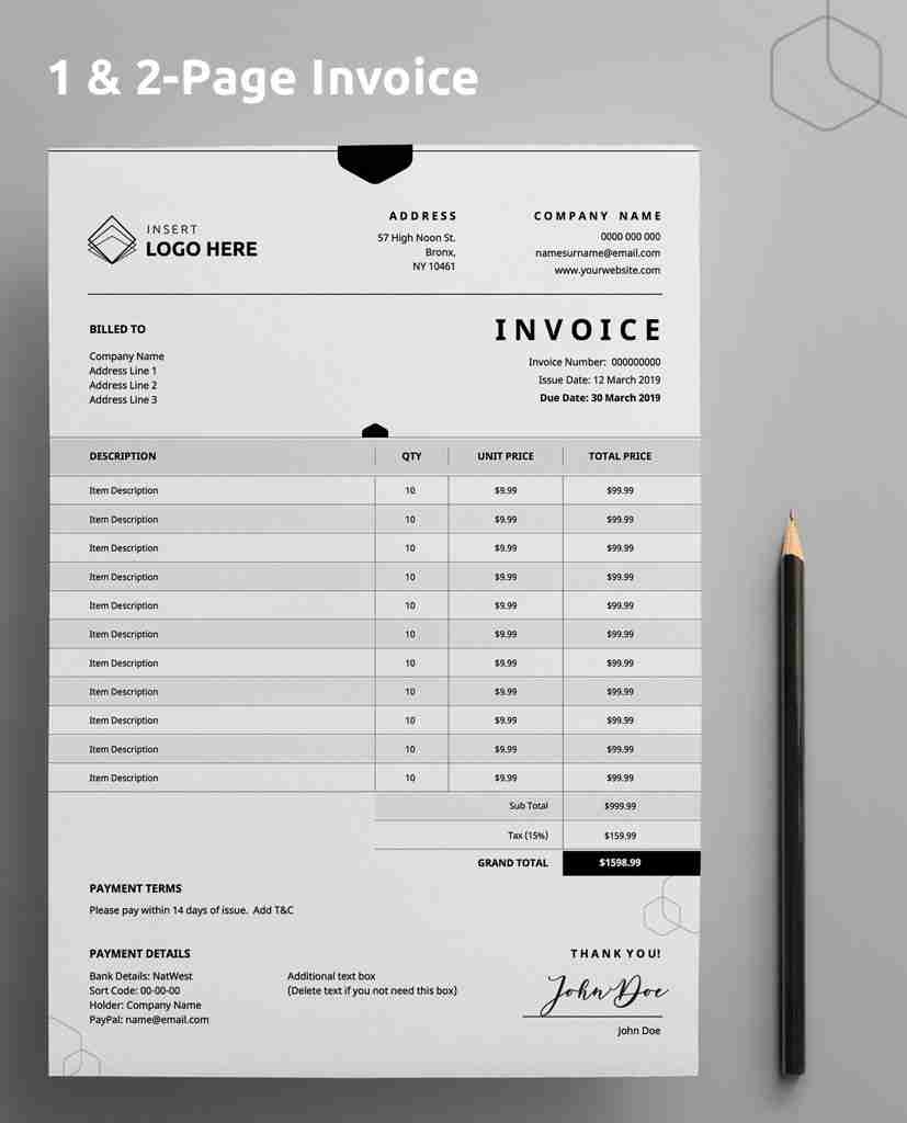 Invoice Template For Pages Professional Sample Template Collection