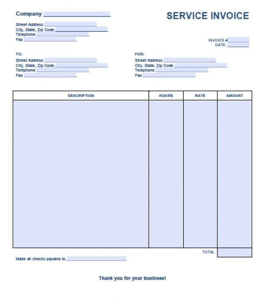 Invoice Template For Services Rendered