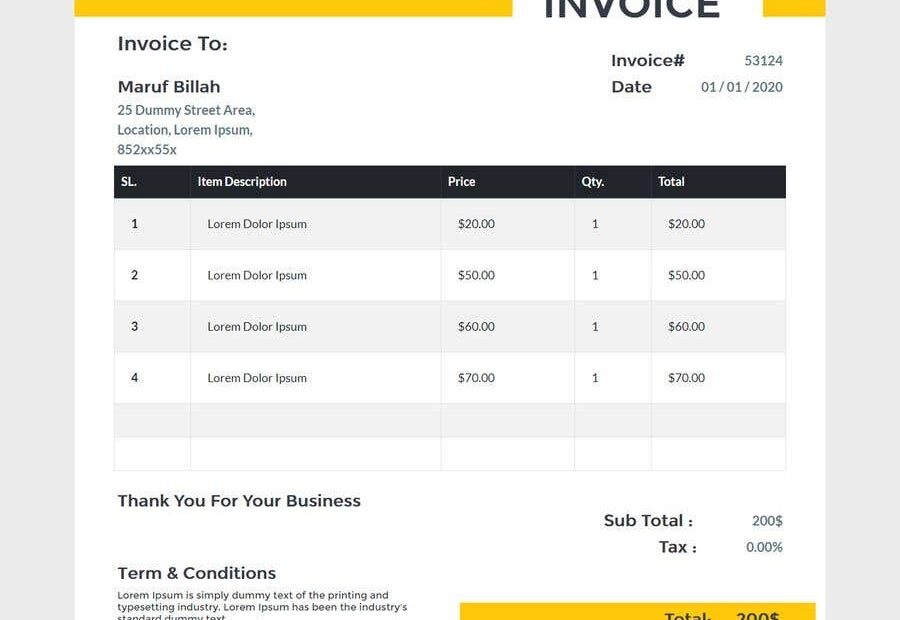 Invoice Template Html With Css Free Download Free Templates 2024
