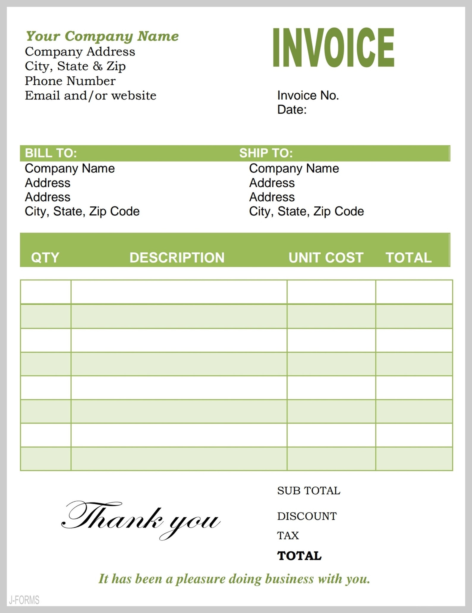 Invoice Template Instant Download Editable Invoice Printable 