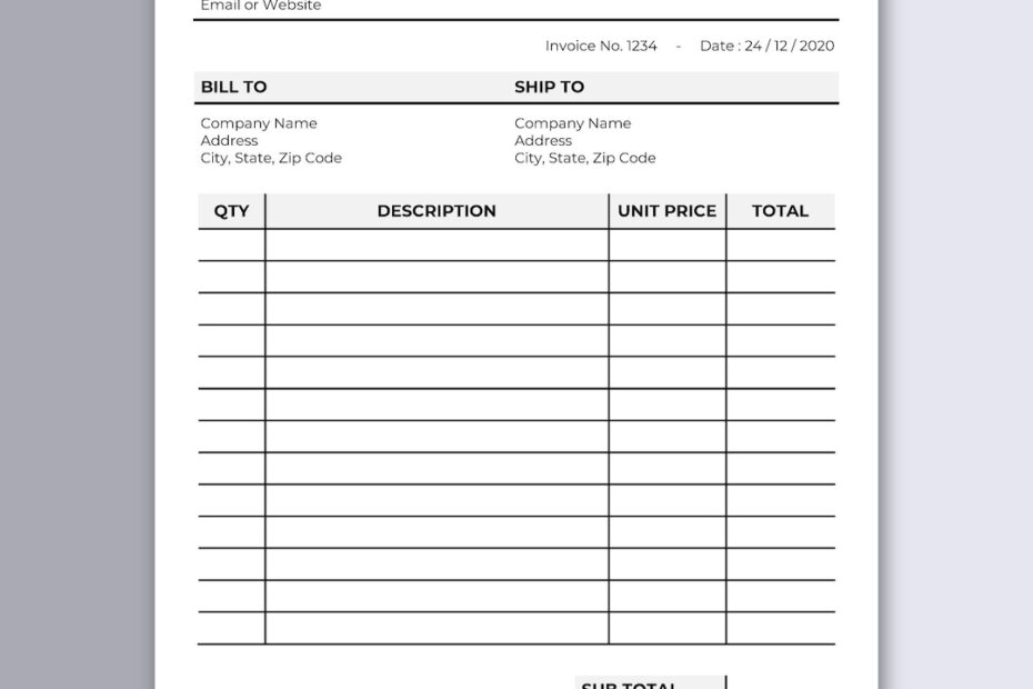 Invoice Template Printable Invoice Editable Invoice Receipt Microsoft Word Invoice Digital Order Form A4 U0026 US Letter Size Etsy