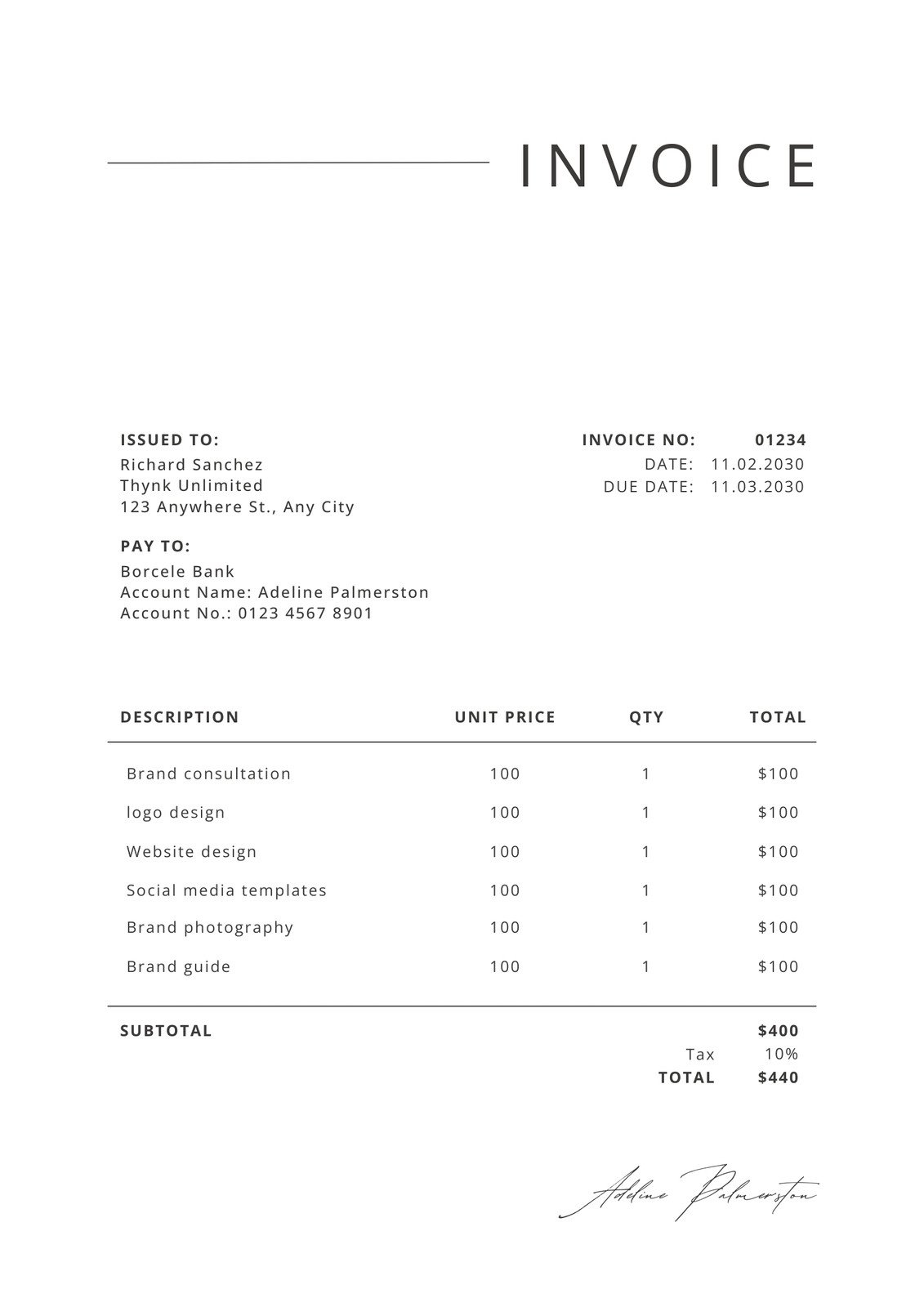Invoice Template Printable Invoice Example Free Invoice Templates