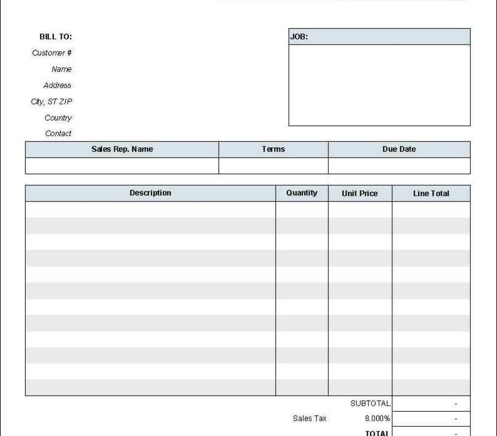 Labor Invoice Templates Printable Free