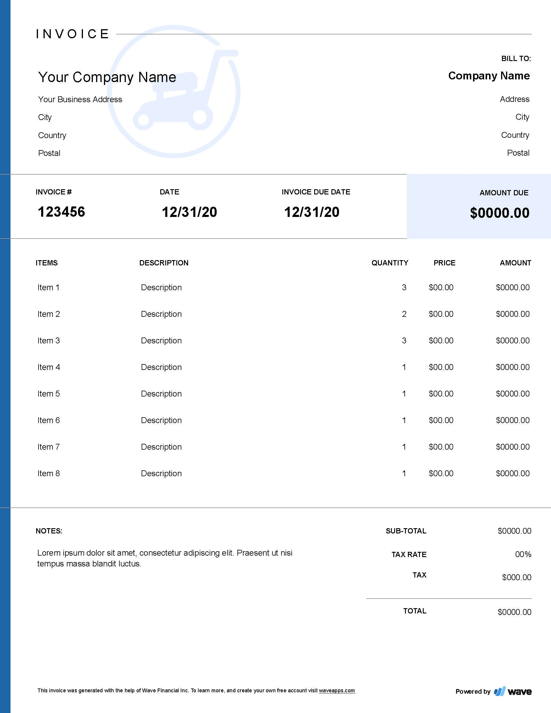 Lawn Care Invoice Template Free Download