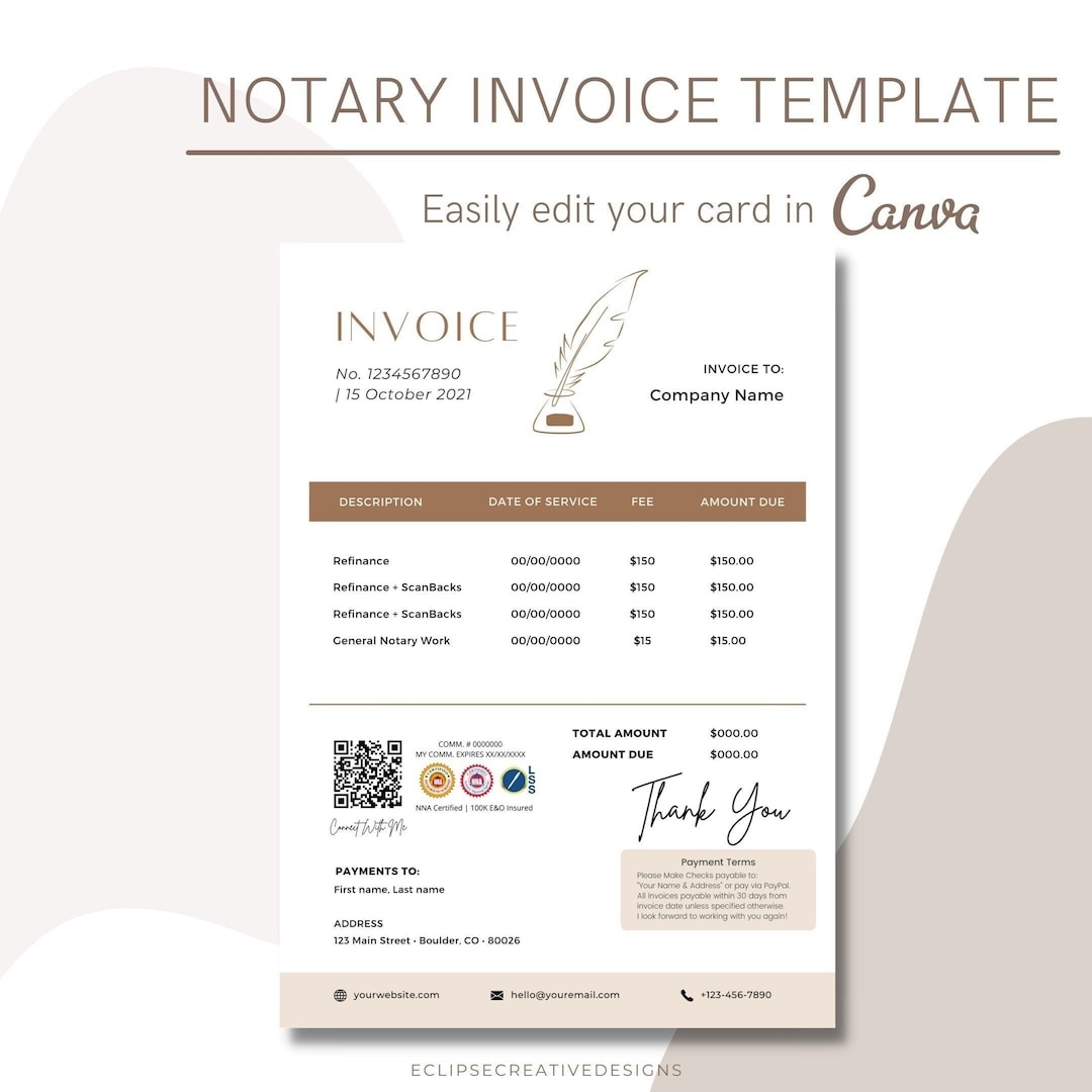 Notary Invoice Template Invoice For Notary Public Loan Signing Agent Invoice Loan Signing Agent Supplies Etsy Notary Invoice Template Invoice For Notary Public Loan Signing Agent Invoice Loan Signing Agent Supplies Etsy