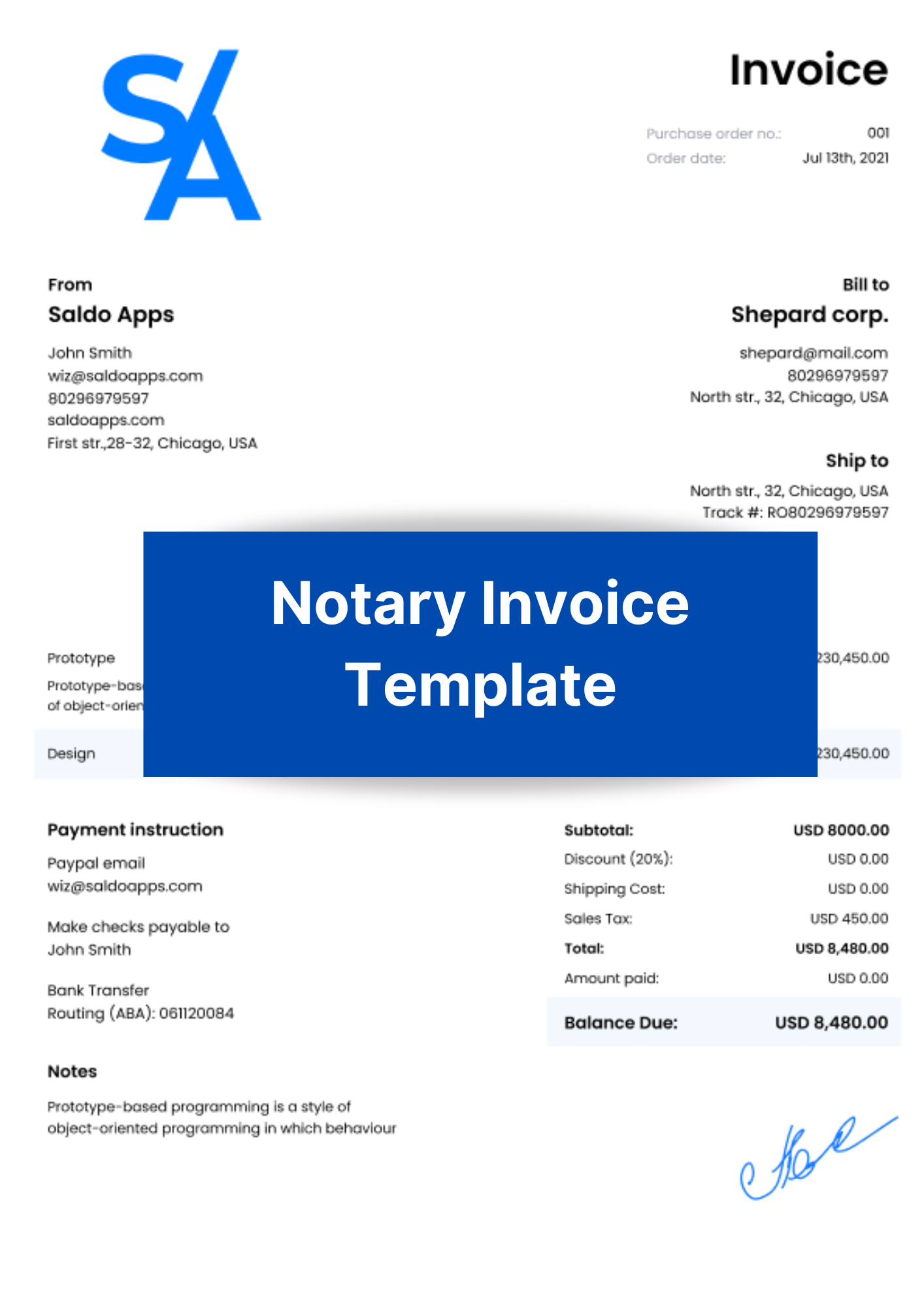 Notary Invoice Templates Simplify Notarial Invoicing With Saldoinvoice