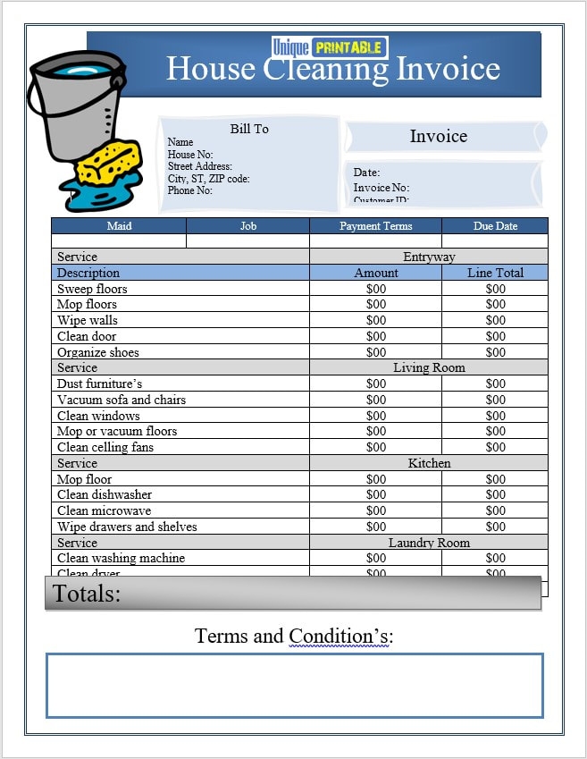 Optimize Your House Cleaning Invoices With Our Editable Template Invoice