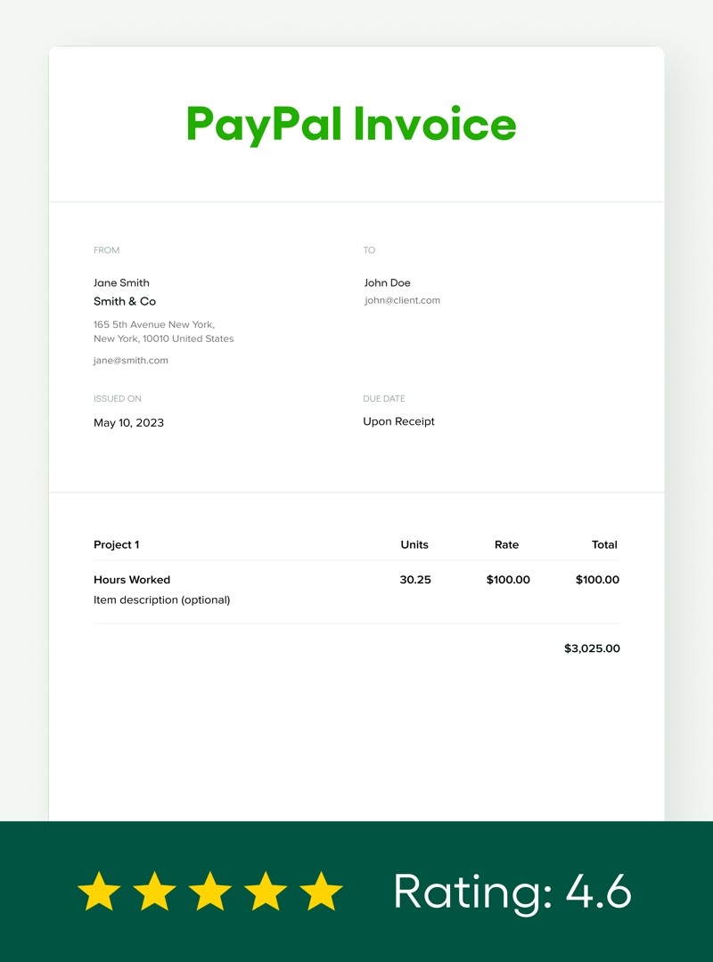 PayPal Invoice Template FREE Updated 2023 Bonsai