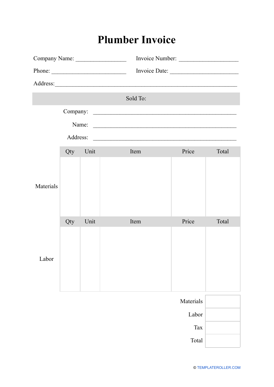 Plumber Invoice Template Word Ad Easily Print Download Or Send Invoices 