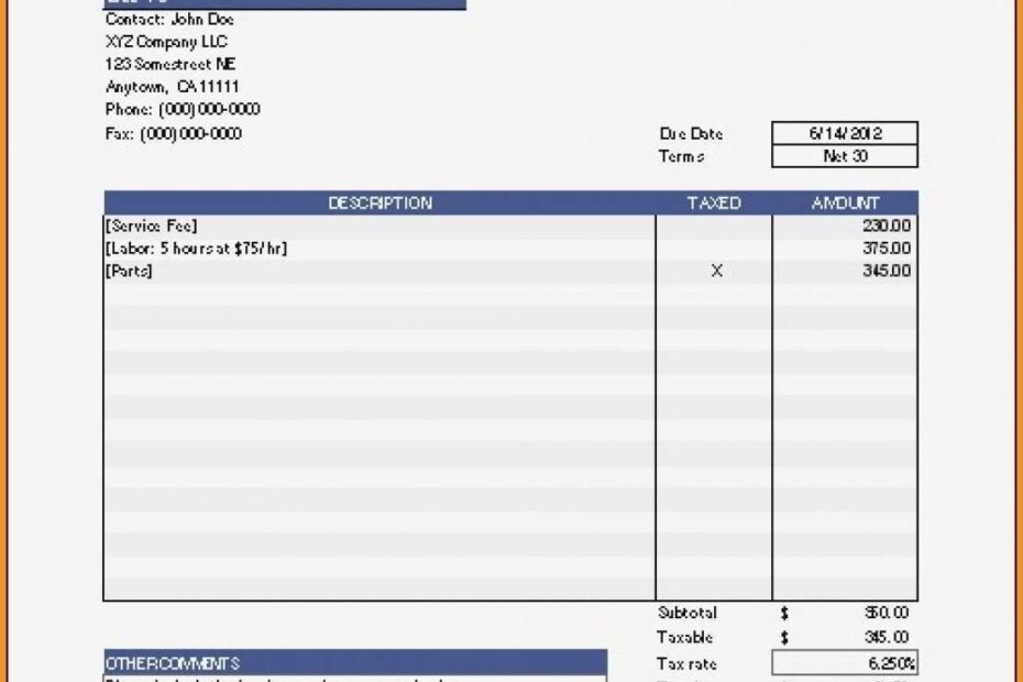 Printable Free Invoice