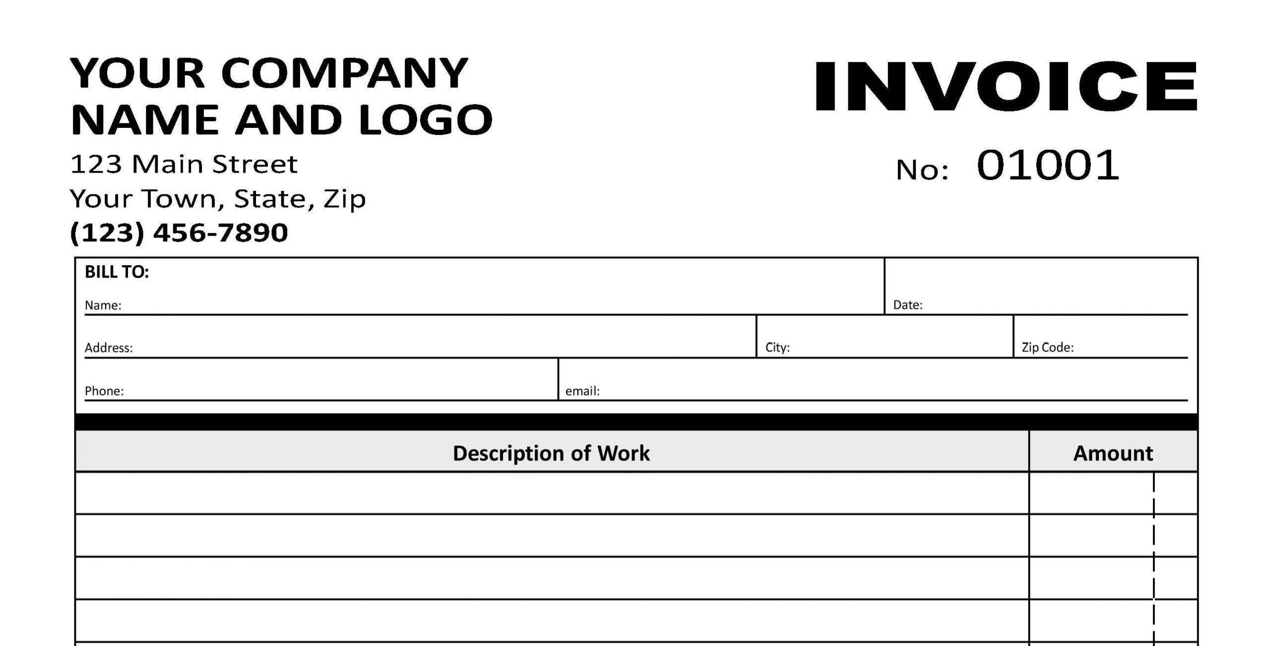 Printable Generic Invoice Template Printable Generic Invoice Template