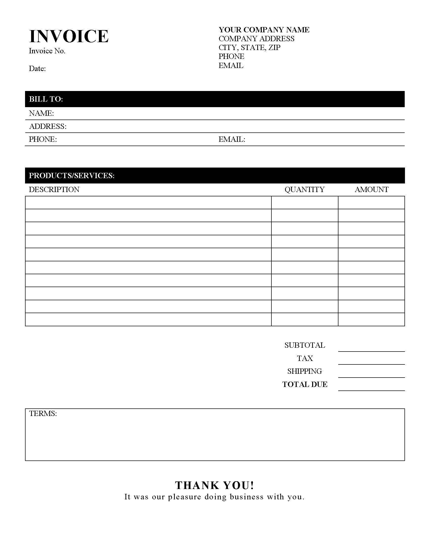 Printable Invoices Templates Printable Receipt Templa Vrogue co