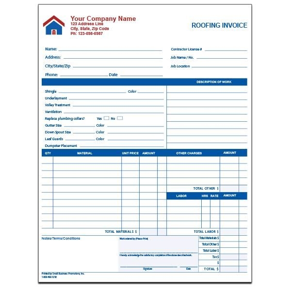 Printable Roofing Receipt
