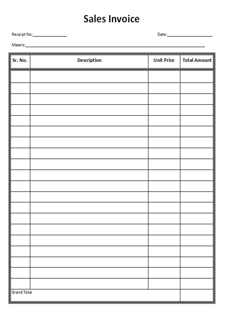 Printable Sales Invoice Printable Sales Invoice