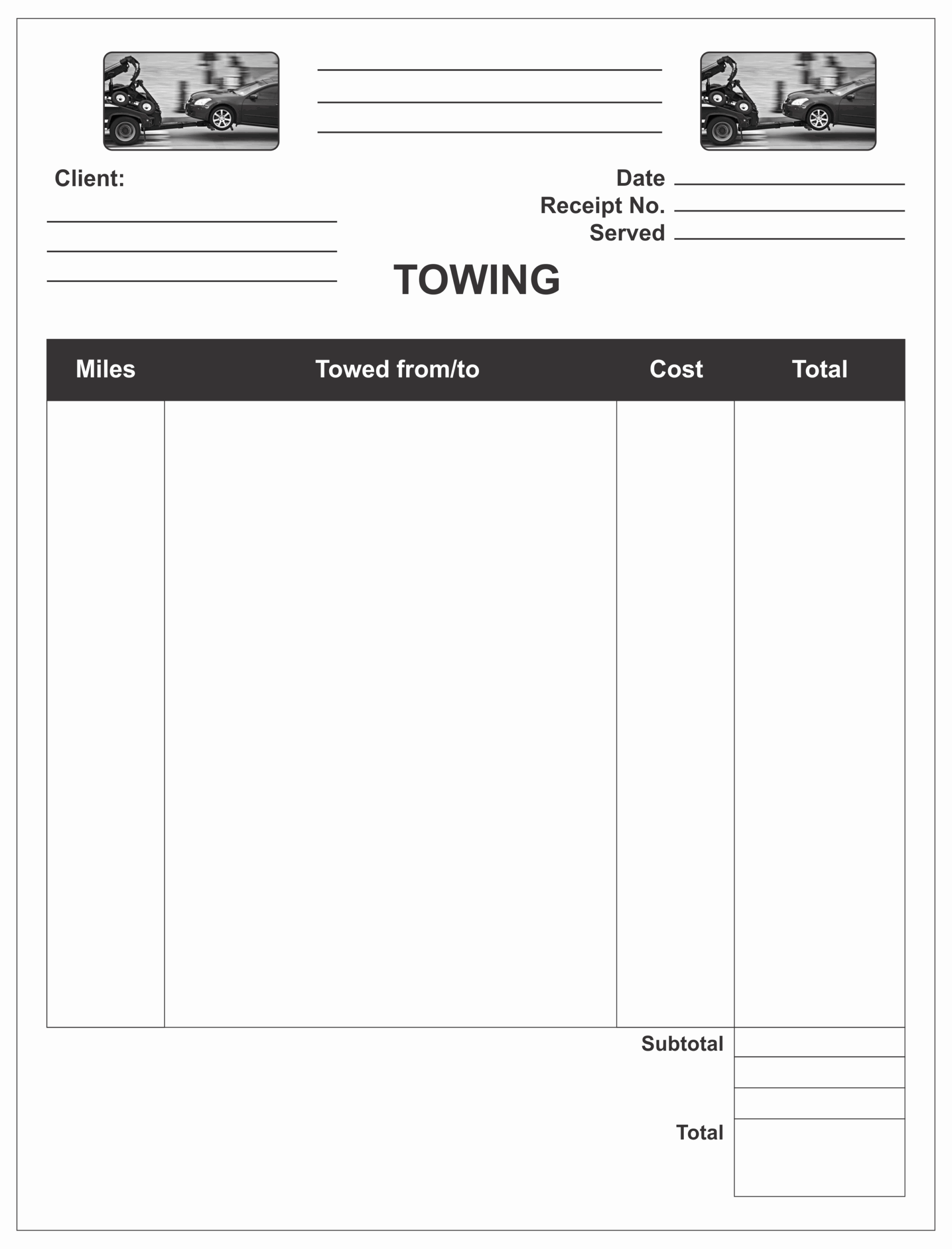 Printable Towing Invoices Printable Towing Invoices