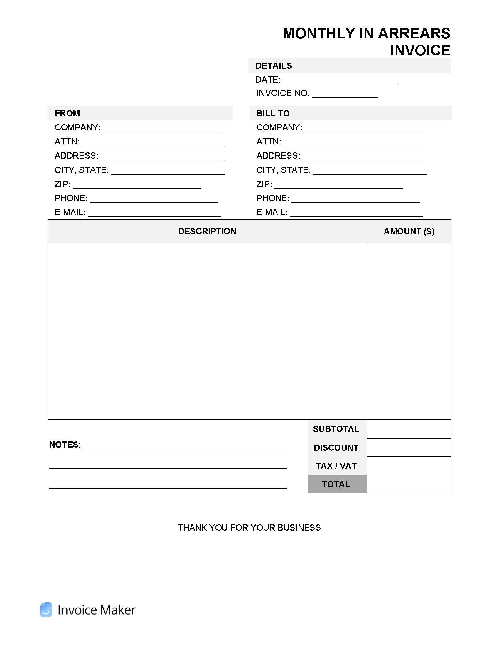 Rent Lease Invoice Template Invoice Maker
