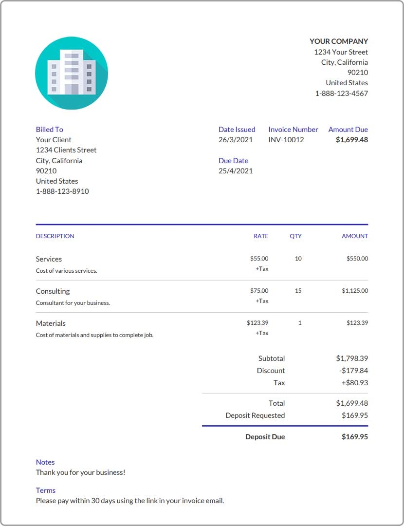 Rental Invoice Template Rental Invoice Template