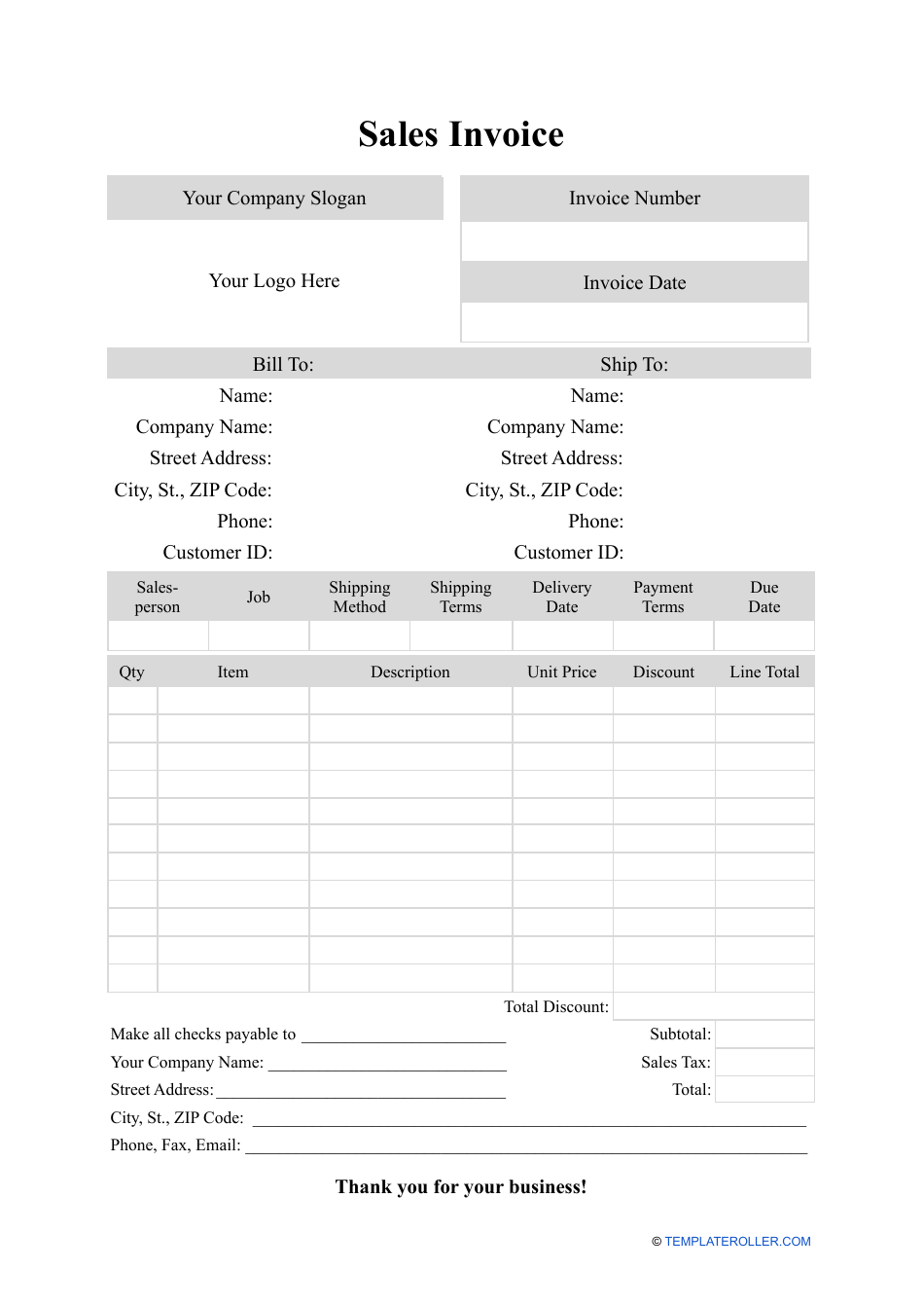 Sales Invoice Template Word Sales Invoice Template Word