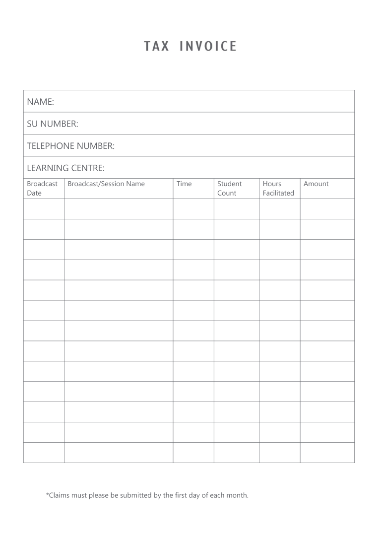 Sample Tax Invoice Templates At Allbusinesstemplates
